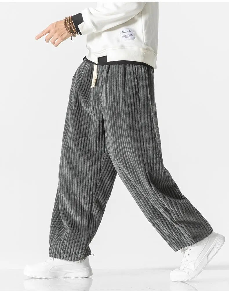 Baggy Pants - Drawstring - Loose Fit - Corduroy Pants - Men's Pants-Men Trousers-Chaps of London-Chaps of London