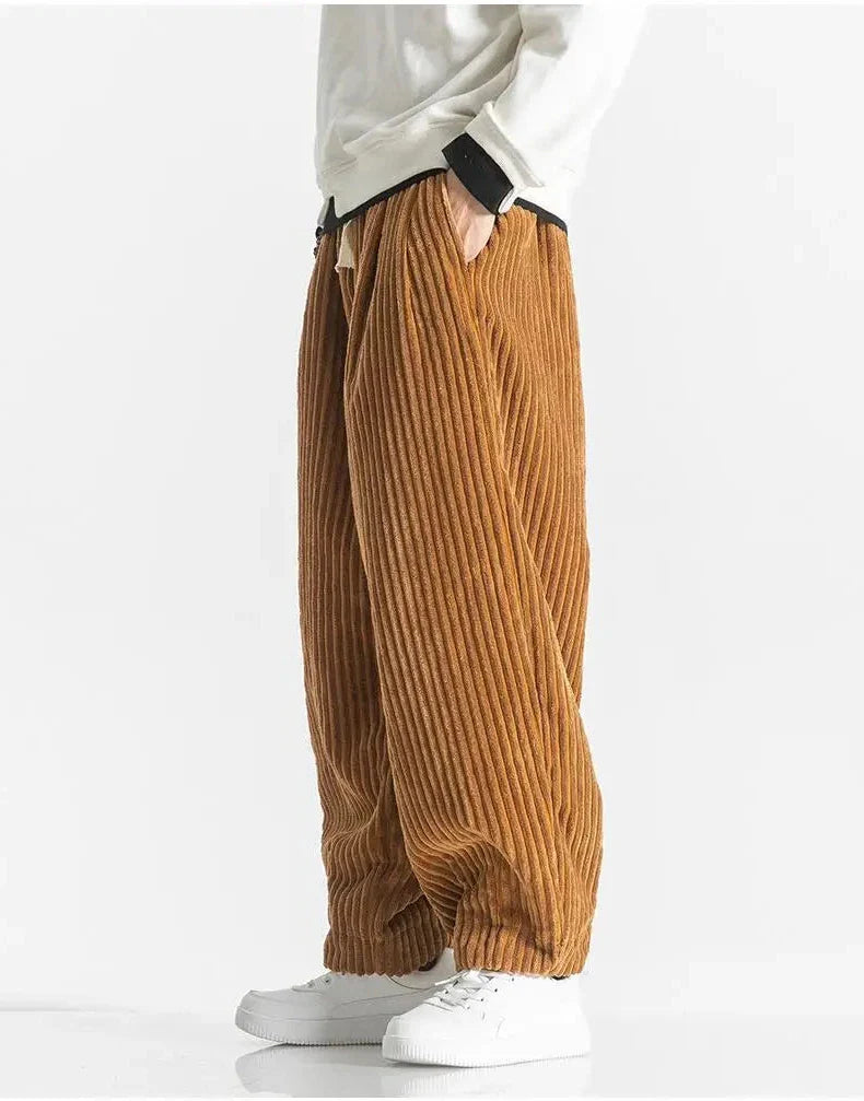Baggy Pants - Drawstring - Loose Fit - Corduroy Pants - Men's Pants-Men Trousers-Chaps of London-Chaps of London