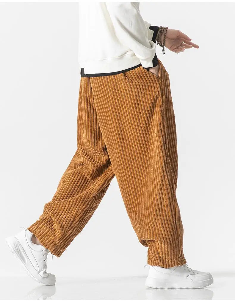 Baggy Pants - Drawstring - Loose Fit - Corduroy Pants - Men's Pants-Men Trousers-Chaps of London-Chaps of London