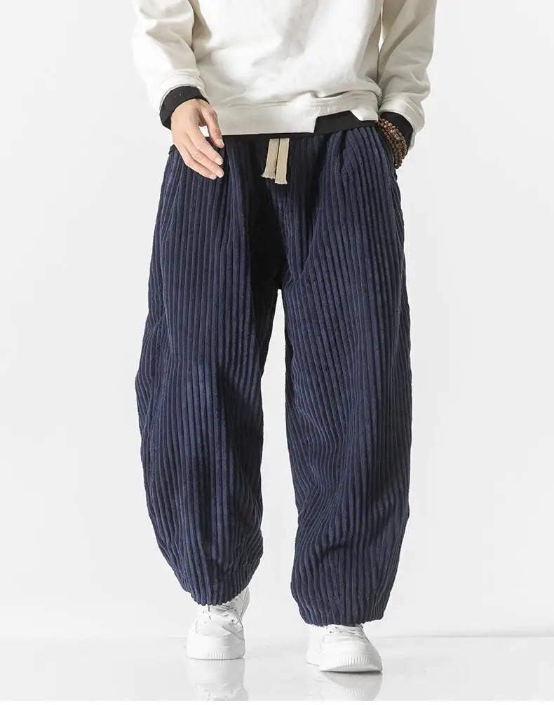 Baggy Pants - Drawstring - Loose Fit - Corduroy Pants - Men's Pants-Men Trousers-Chaps of London-Chaps of London