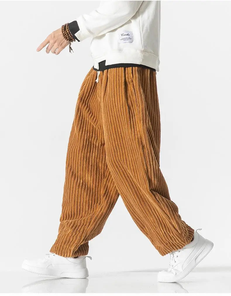 Baggy Pants - Drawstring - Loose Fit - Corduroy Pants - Men's Pants-Men Trousers-Chaps of London-Chaps of London