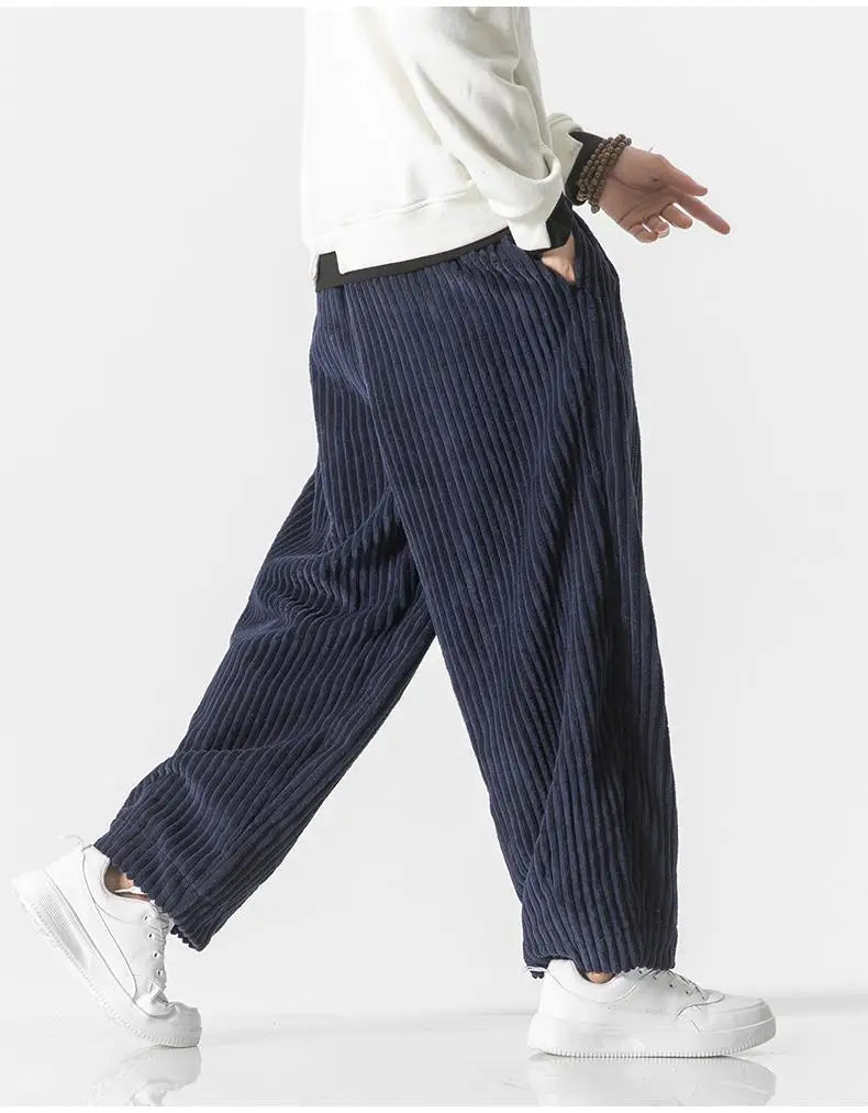 Baggy Pants - Drawstring - Loose Fit - Corduroy Pants - Men's Pants-Men Trousers-Chaps of London-Chaps of London