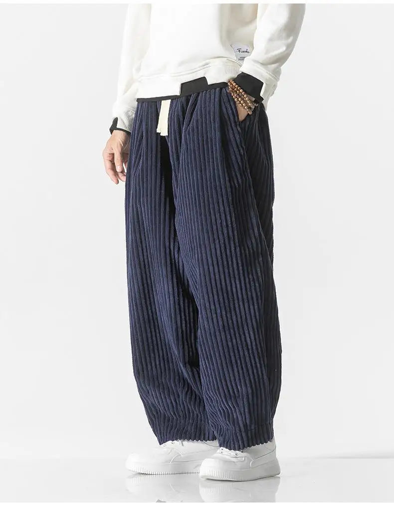 Baggy Pants - Drawstring - Loose Fit - Corduroy Pants - Men's Pants-Men Trousers-Chaps of London-Chaps of London