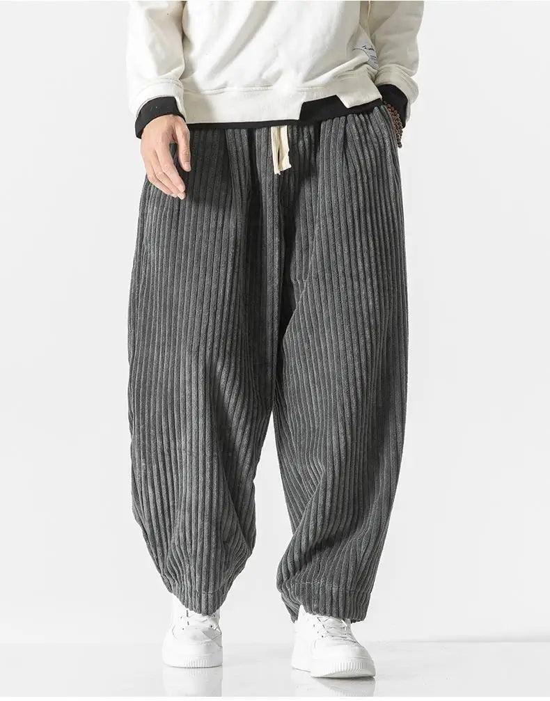 Baggy Pants - Drawstring - Loose Fit - Corduroy Pants - Men's Pants-Men Trousers-Chaps of London-Chaps of London