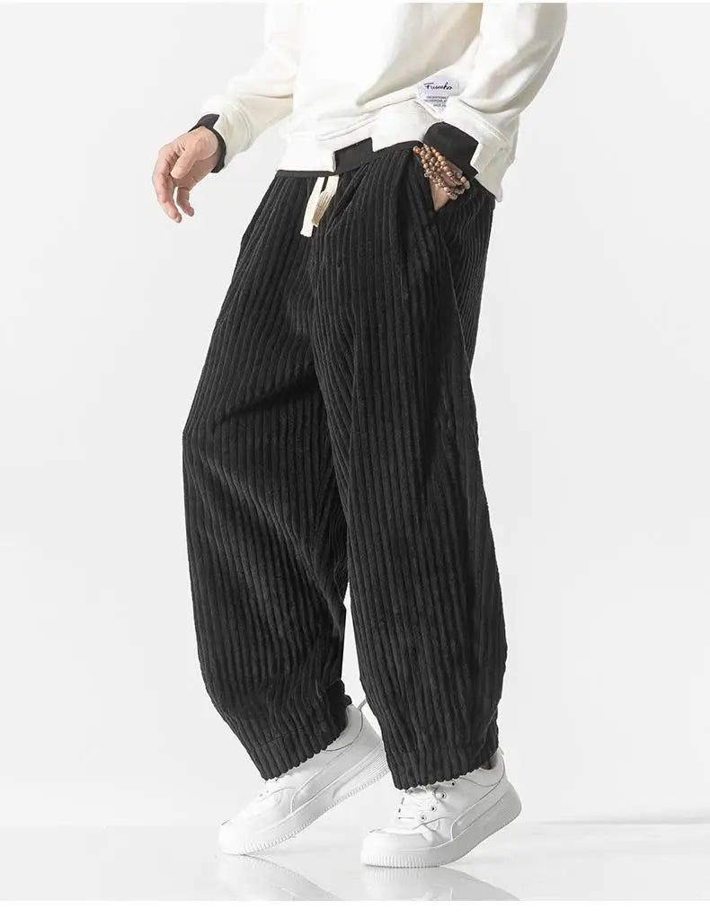 Baggy Pants - Drawstring - Loose Fit - Corduroy Pants - Men's Pants-Men Trousers-Chaps of London-Chaps of London