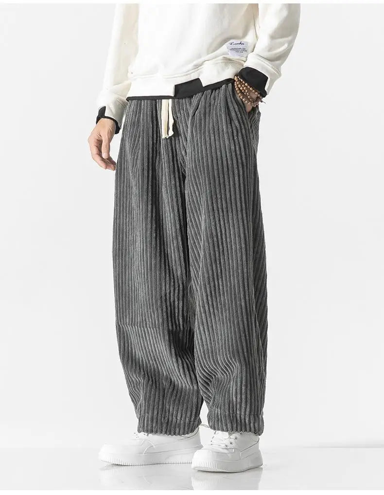 Baggy Pants - Drawstring - Loose Fit - Corduroy Pants - Men's Pants-Men Trousers-Chaps of London-Chaps of London