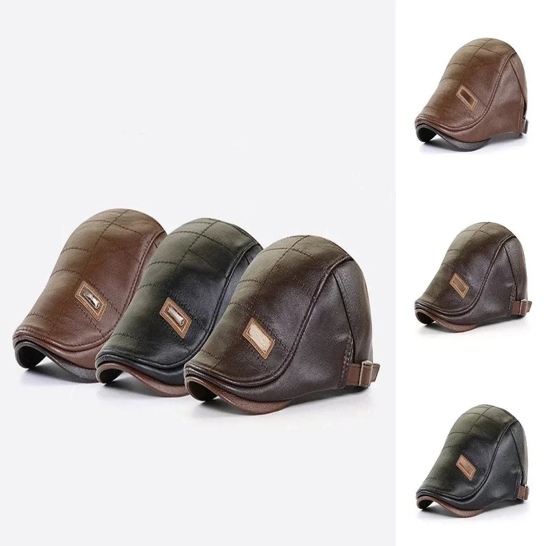 Beret - Leather - Paddy Cap - Flat Cap - Men's Hats-Leather Beret-Chaps of London-Chaps of London