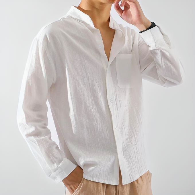 Button-Up Shirt | Loose Fit | Lightweight | Long Sleeve Shirt | Men's Shirts-Long Sleeves Tops for Men-Chaps of London-Chaps of London