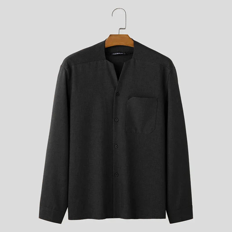 Button-Up Shirt - Men's Casual Loose Fit Long Sleeve Dress Shirt-Chaps of London-Chaps of London