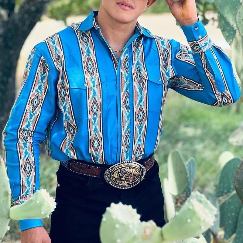 Button-Up Shirt | Western | Regular Fit | Long Sleeve Shirts | Men's Shirts-Shirts & Tops-Chaps of London-Chaps of London