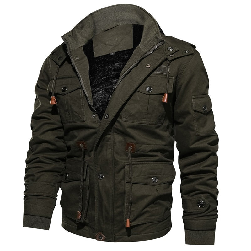 Cargo Jacket - Men's Casual Hooded Fleece Lined Jacket-Men's Cargo Jacket-Chaps of London-Chaps of London