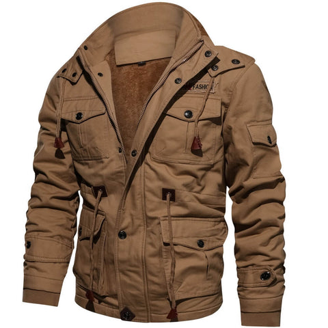 Cargo Jacket - Men's Casual Hooded Fleece Lined Jacket-Men's Cargo Jacket-Chaps of London-Chaps of London