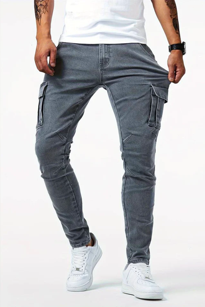 Cargo Jeans | Skinny | Stretch | Cargo Pants | Men's Jeans-Chaps of London-Chaps of London