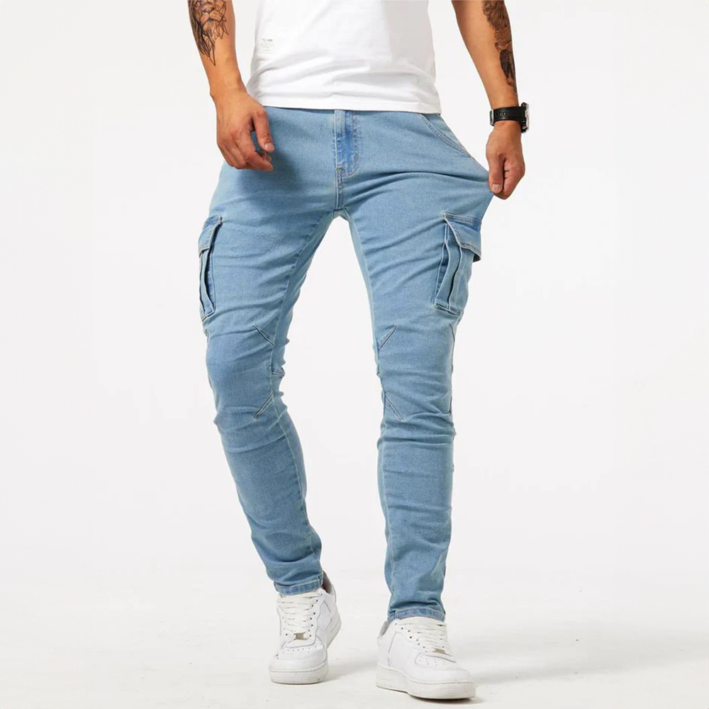 Cargo Jeans | Skinny | Stretch | Cargo Pants | Men's Jeans-Chaps of London-Chaps of London