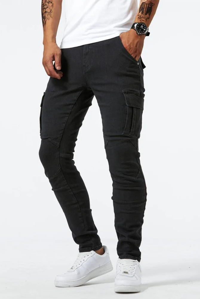Cargo Jeans | Skinny | Stretch | Cargo Pants | Men's Jeans-Chaps of London-Chaps of London