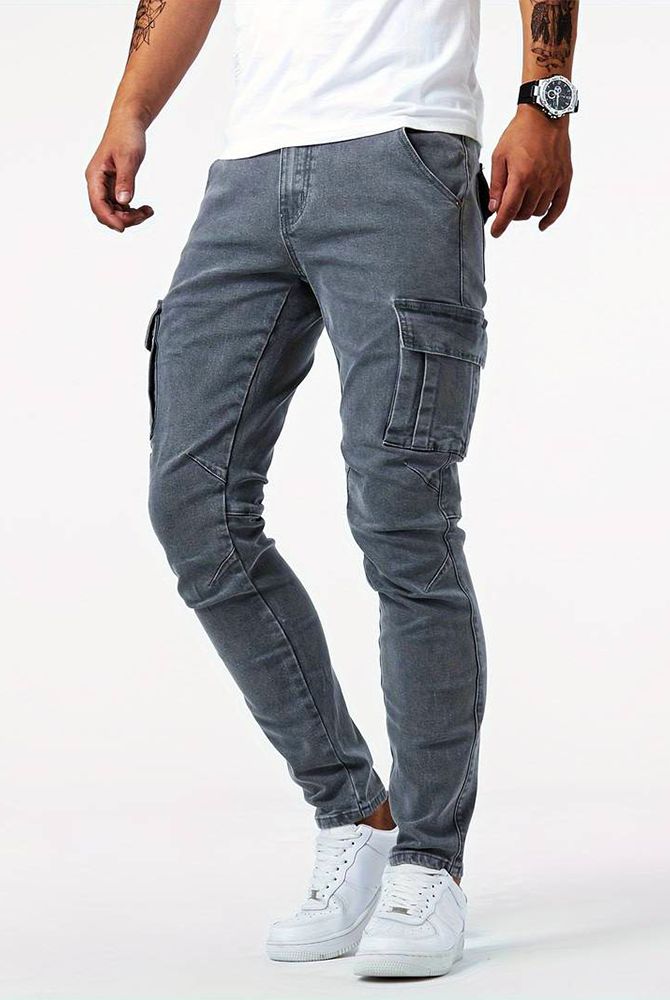 Cargo Jeans | Skinny | Stretch | Cargo Pants | Men's Jeans-Chaps of London-Chaps of London