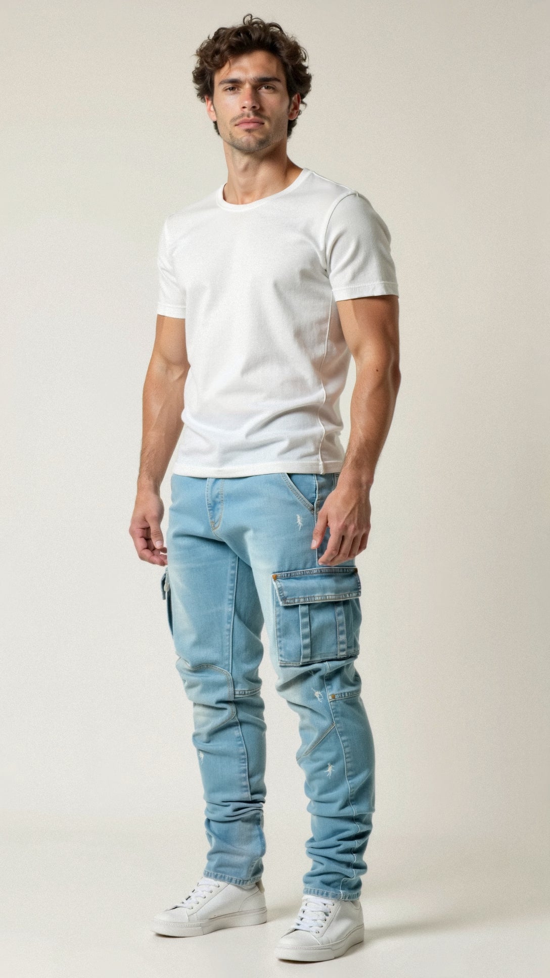 Cargo Jeans | Stretchy | Pockets | Skinny Jeans | Men's Pants-Jeans-Chaps of London-Chaps of London