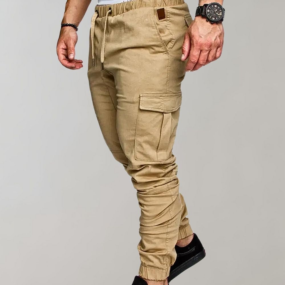 Cargo Joggers - Elastic Waist - Drawstring - Cargo Pants - Men's Trousers-Fashion Men Pants Cargo All-year-Chaps of London-Chaps of London
