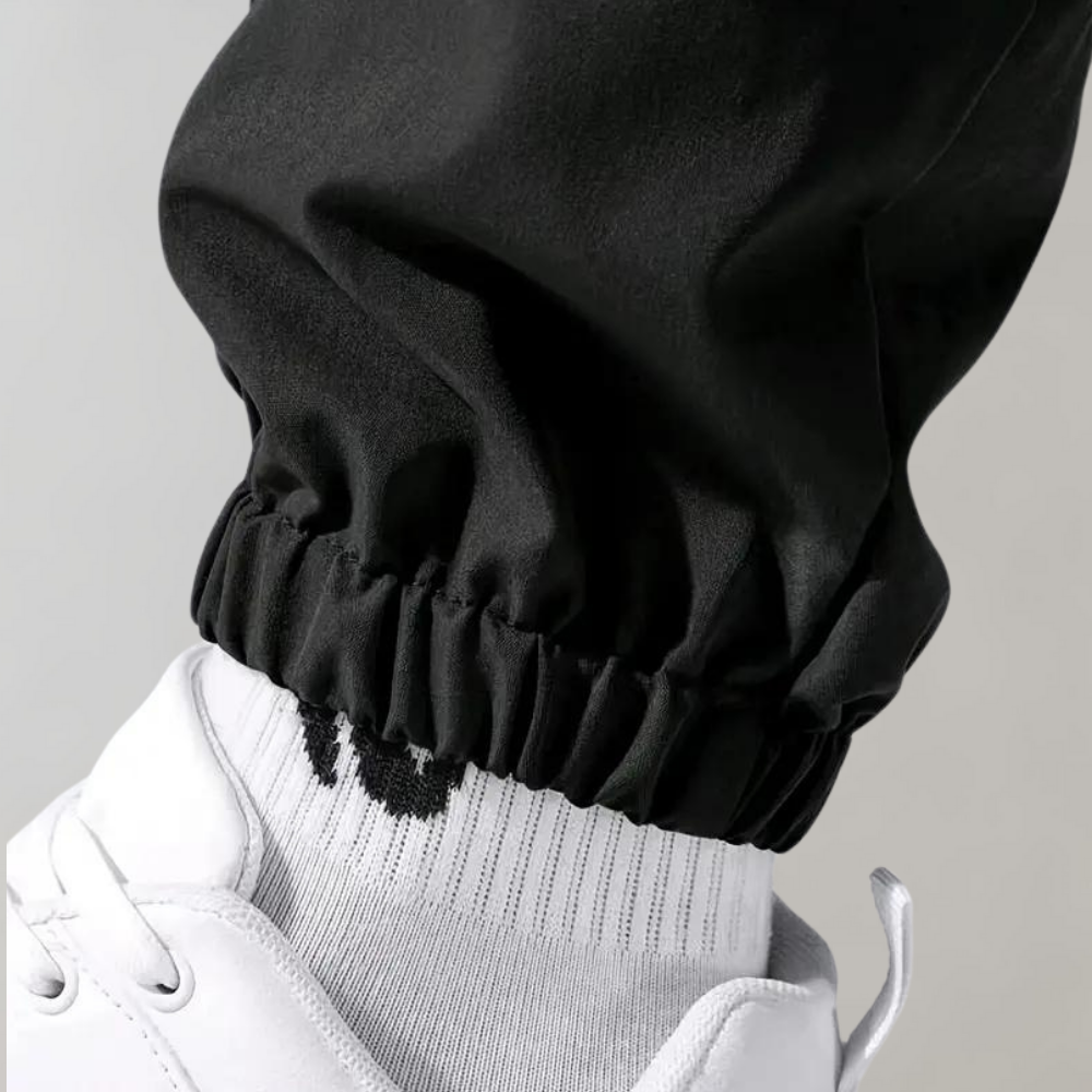 Cargo Pants - Black - Drawstring - Cargo Joggers - Men's Trousers-Fashion Men Pants Cargo All-year-Chaps of London-Chaps of London
