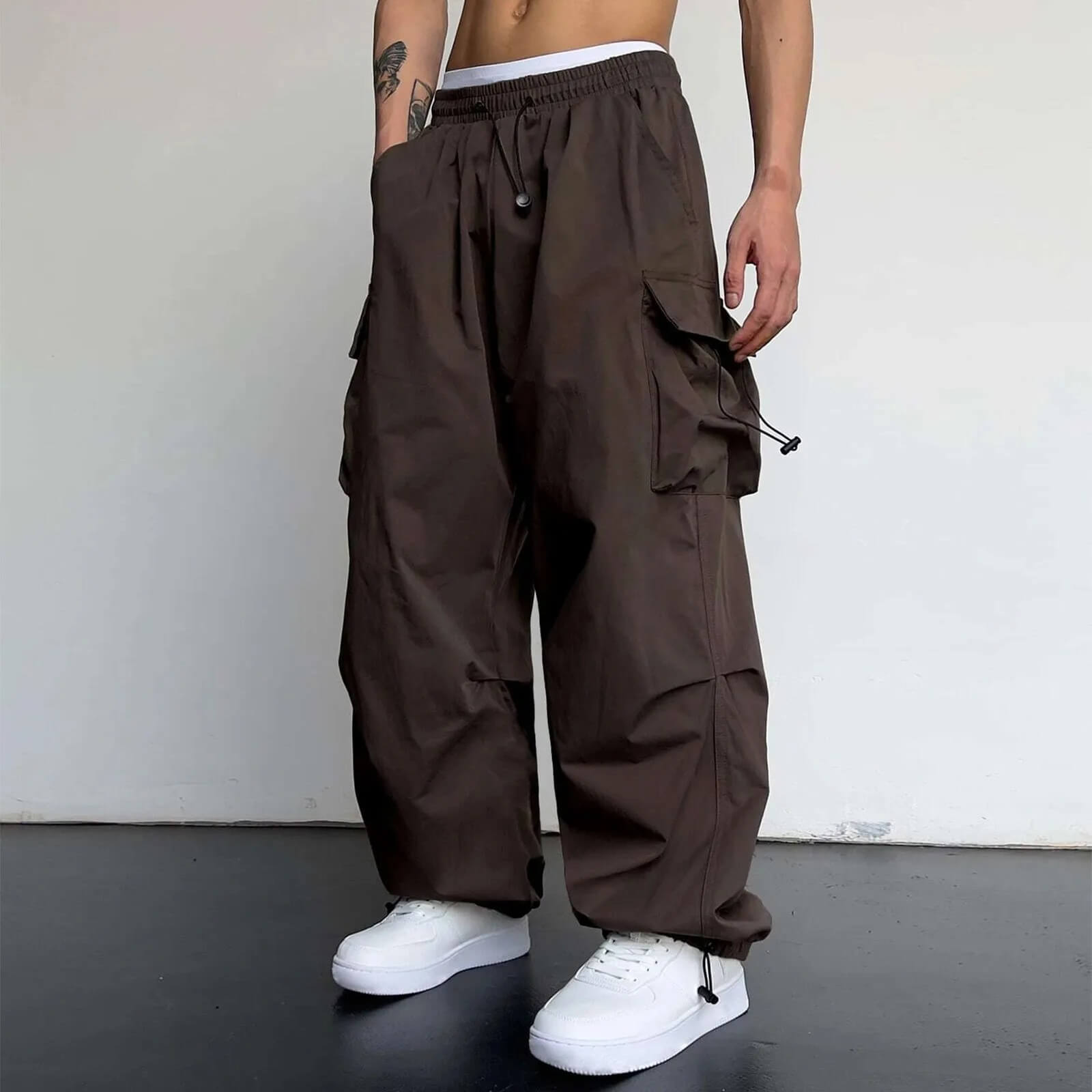 Cargo Pants - Loose Fit - Elastic Waist - Baggy Pants - Men's Cargo Joggers-Men's long pants-Chaps of London-Chaps of London