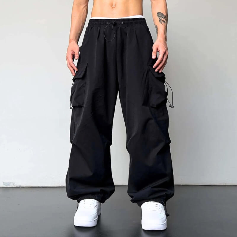 Cargo Pants - Loose Fit - Elastic Waist - Baggy Pants - Men's Cargo Joggers-Men's long pants-Chaps of London-Chaps of London