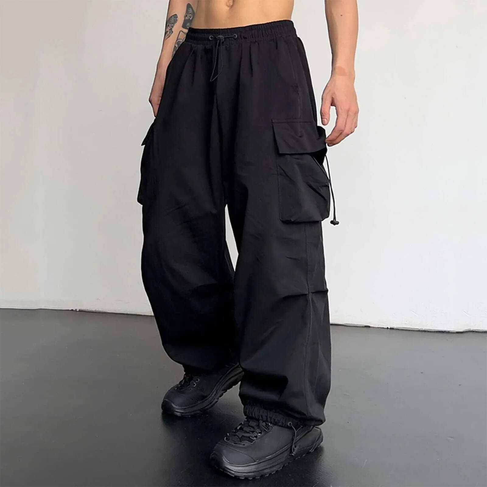 Cargo Pants - Loose Fit - Elastic Waist - Baggy Pants - Men's Cargo Joggers-Men's long pants-Chaps of London-Chaps of London
