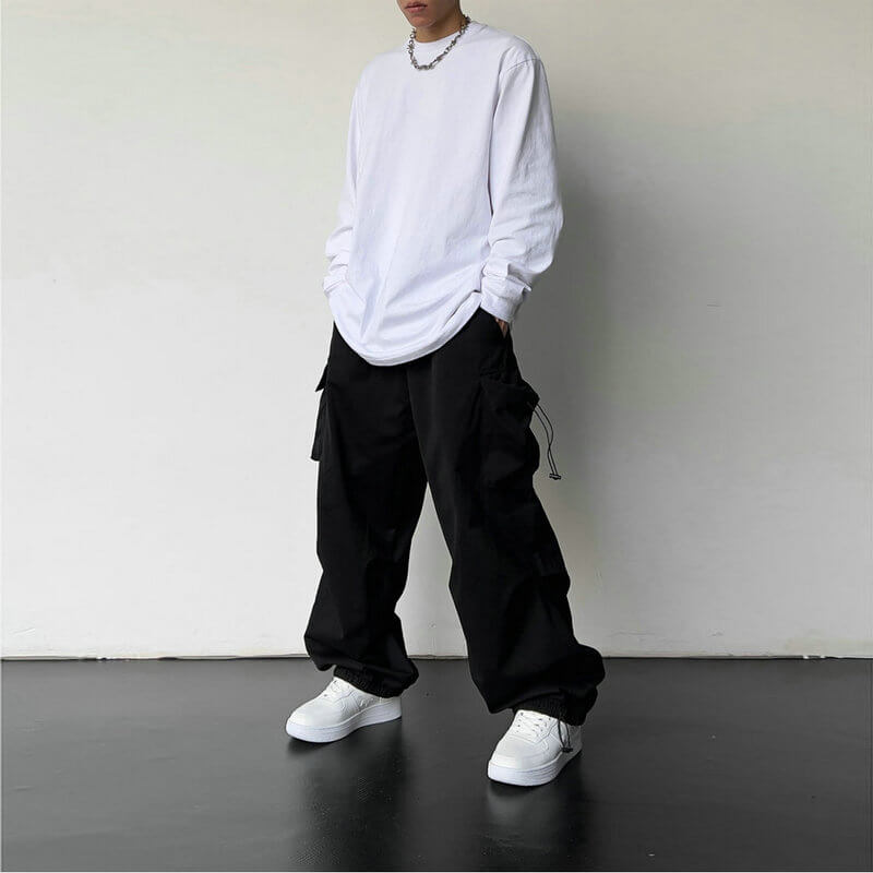 Cargo Pants - Loose Fit - Elastic Waist - Baggy Pants - Men's Cargo Joggers-Men's long pants-Chaps of London-Chaps of London