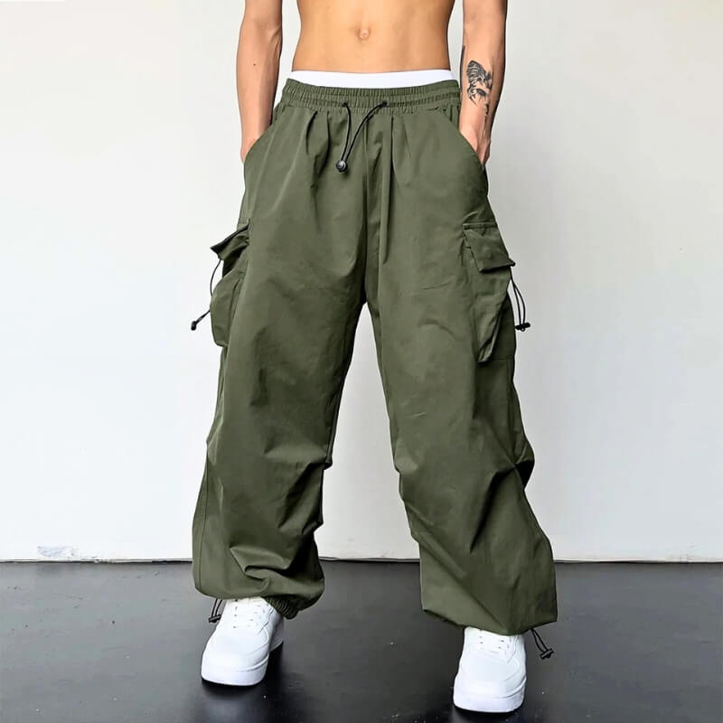 Cargo Pants - Loose Fit - Elastic Waist - Baggy Pants - Men's Cargo Joggers-Men's long pants-Chaps of London-Chaps of London