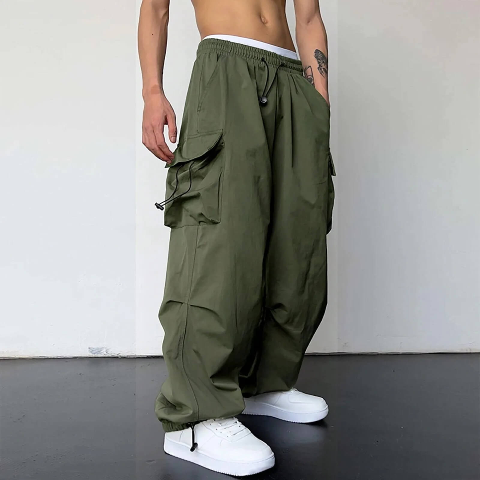 Cargo Pants - Loose Fit - Elastic Waist - Baggy Pants - Men's Cargo Joggers-Men's long pants-Chaps of London-Chaps of London