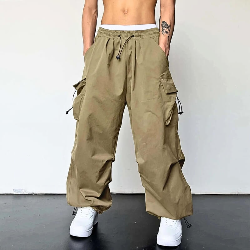 Cargo Pants - Loose Fit - Elastic Waist - Baggy Pants - Men's Cargo Joggers-Men's long pants-Chaps of London-Chaps of London