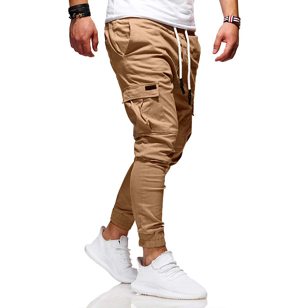 Cargo Pants - Skinny - Drawstring - Cargo Joggers - Men's Trousers-Fashion Men Pants Cargo All-year-Chaps of London-Chaps of London