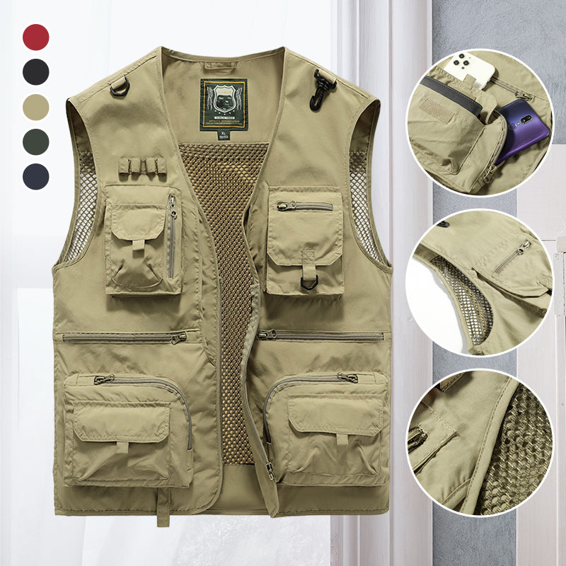 Cargo Vest - Tactical - Zip-Up - Work Vest - Mens Gilet-Men's Cargo Vest-Chaps of London-Chaps of London