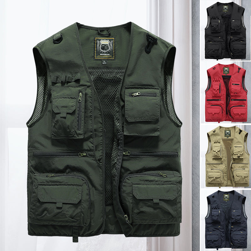 Cargo Vest - Tactical - Zip-Up - Work Vest - Mens Gilet-Men's Cargo Vest-Chaps of London-Chaps of London