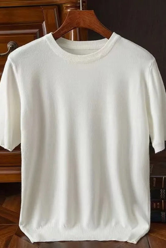 Cashmere Tee | Knitted | Short Sleeve | Knitted T-Shirt | Men's Clothing-Chaps of London-Chaps of London