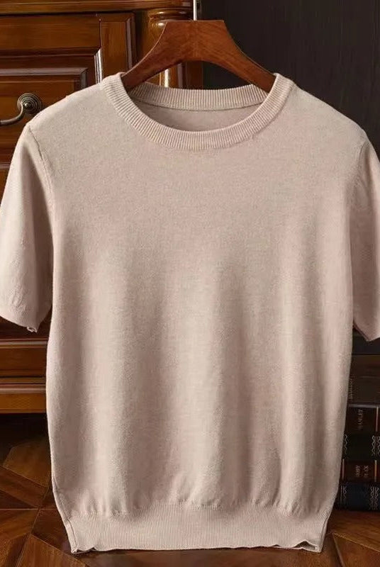 Cashmere Tee | Knitted | Short Sleeve | Knitted T-Shirt | Men's Clothing-Chaps of London-Chaps of London