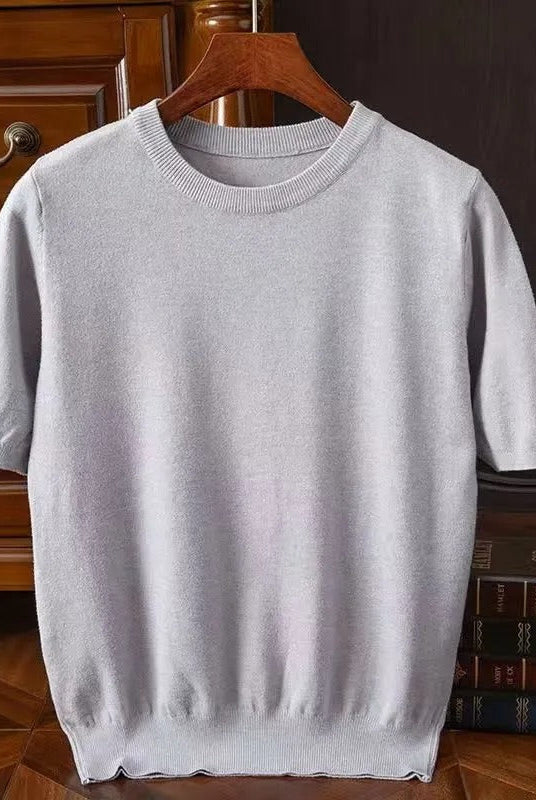 Cashmere Tee | Knitted | Short Sleeve | Knitted T-Shirt | Men's Clothing-Chaps of London-Chaps of London