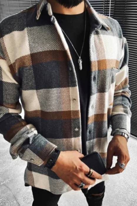 Checkered Shirt - Buttoned - Chest Pocket - Overshirt - Men's Shirt Jacket-T-shirts-Chaps of London-Chaps of London