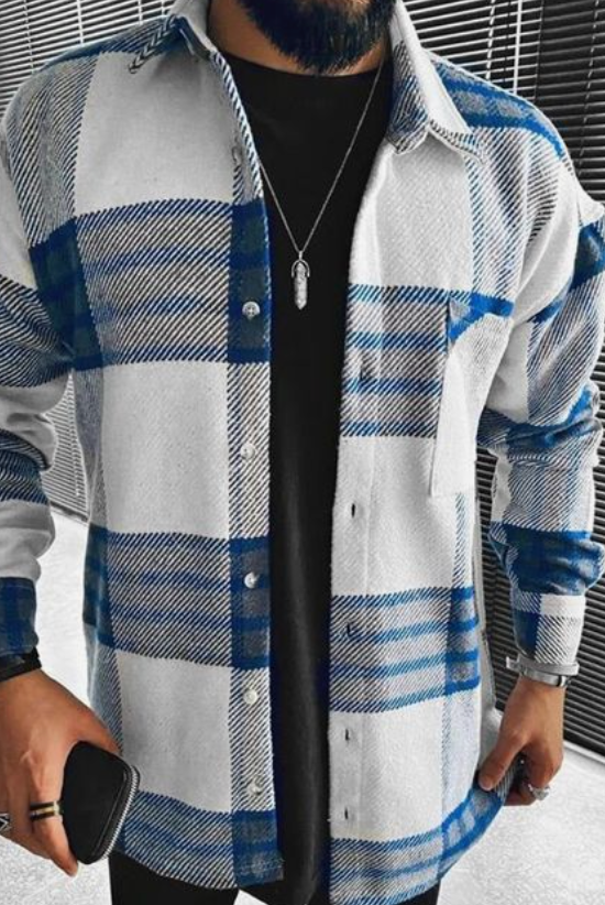 Checkered Shirt - Buttoned - Chest Pocket - Overshirt - Men's Shirt Jacket-T-shirts-Chaps of London-Chaps of London