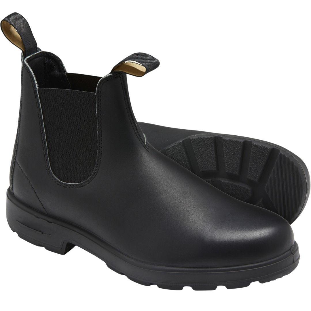 Chelsea Boots - Men's Black Ankle Leather Dealer Boots-Chelsea boots-Chaps of London-Chaps of London