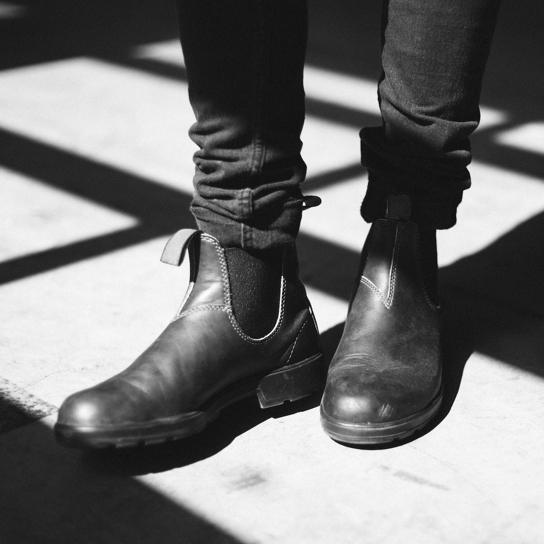 Chelsea Boots - Men's Black Ankle Leather Dealer Boots-Chelsea boots-Chaps of London-Chaps of London