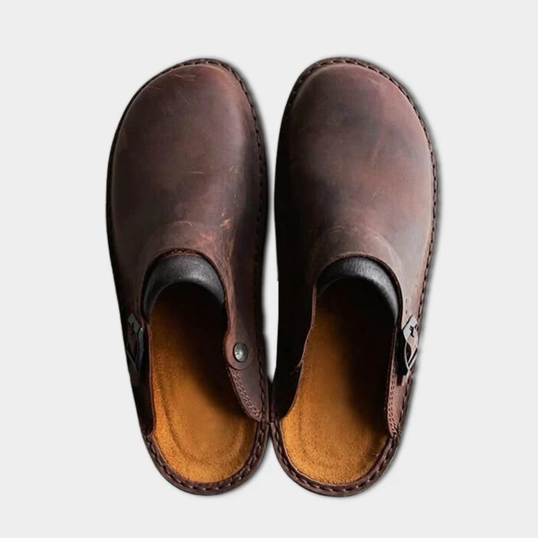 Clogs | Retro | Slip-On | Leather Clogs | Men's Shoes-Fashion Men Slippers All-year-Chaps of London-Chaps of London