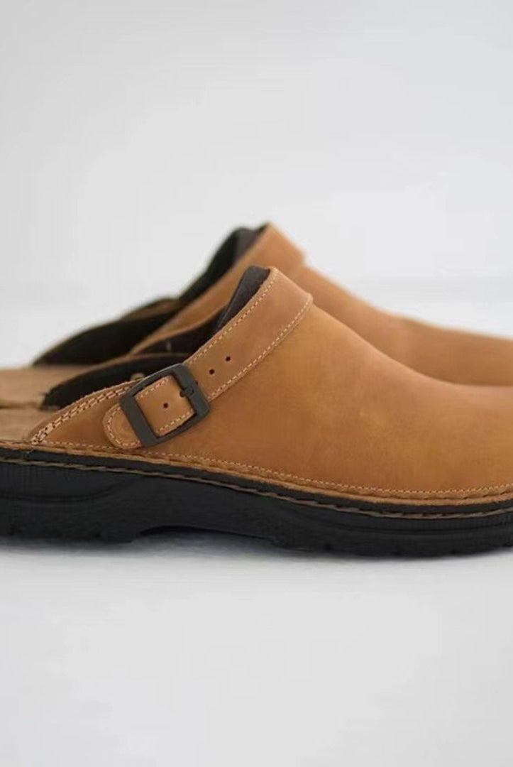 Clogs | Retro | Slip-On | Leather Clogs | Men's Shoes-Fashion Men Slippers All-year-Chaps of London-Chaps of London