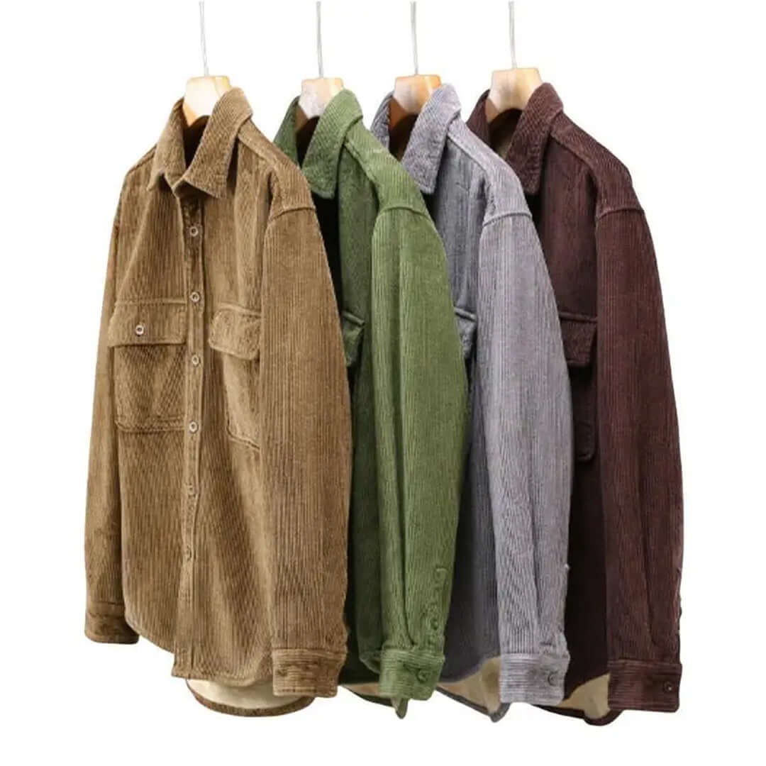 Corduroy Shirt | Fleece Lined | Button-Up | Winter Overshirt | Men's Overshirt-Chaps of London-Chaps of London