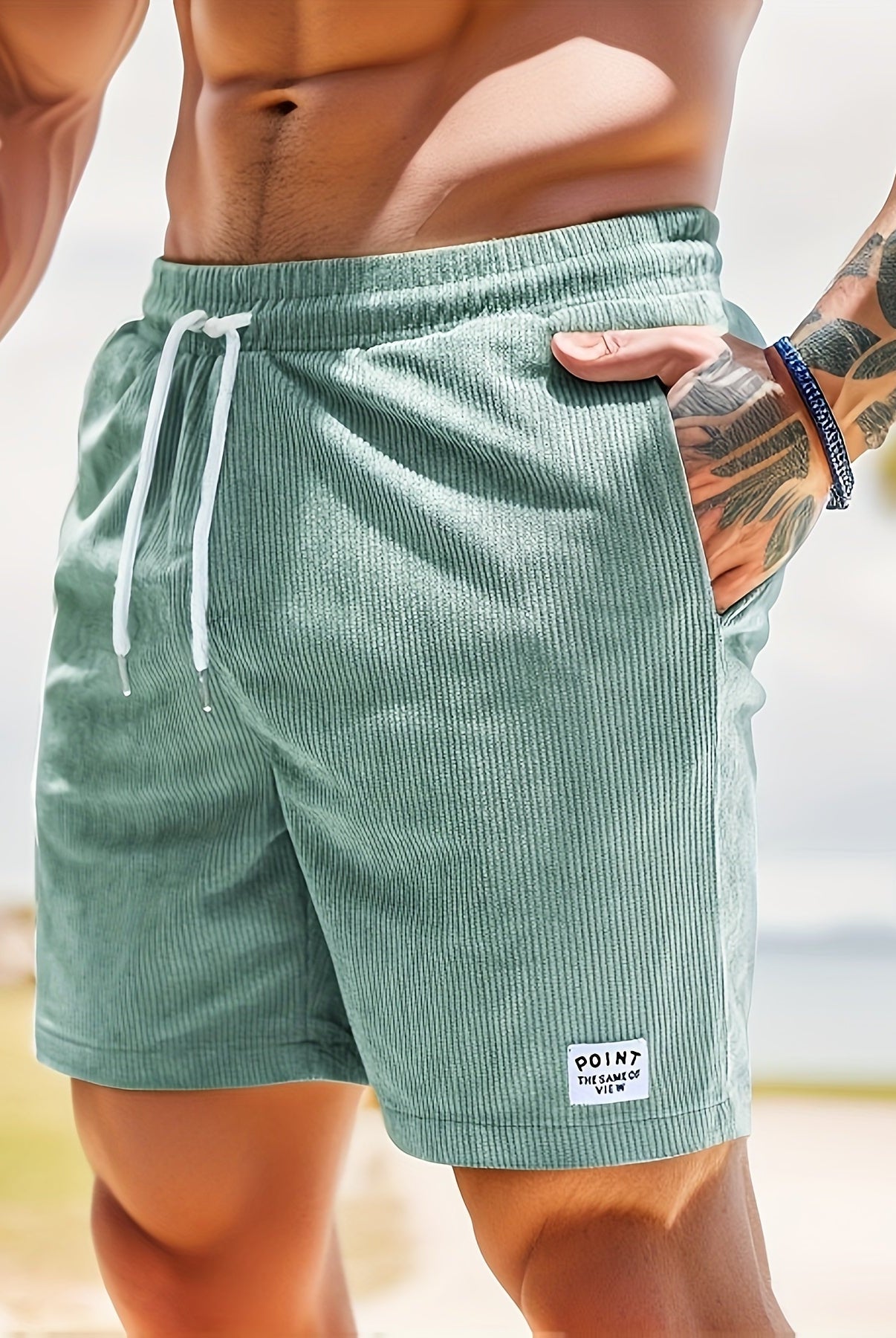 Corduroy Shorts - Drawstring - Elastic Waist - Summer Shorts - Men's Shorts-Chaps of London-Chaps of London