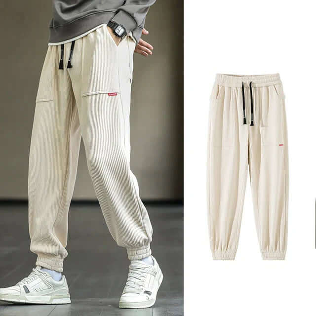 Corduroy Sweatpants | Loose Fit | Drawstring | Joggers | Men's Pants-Chaps Herrenmode-Chaps of London