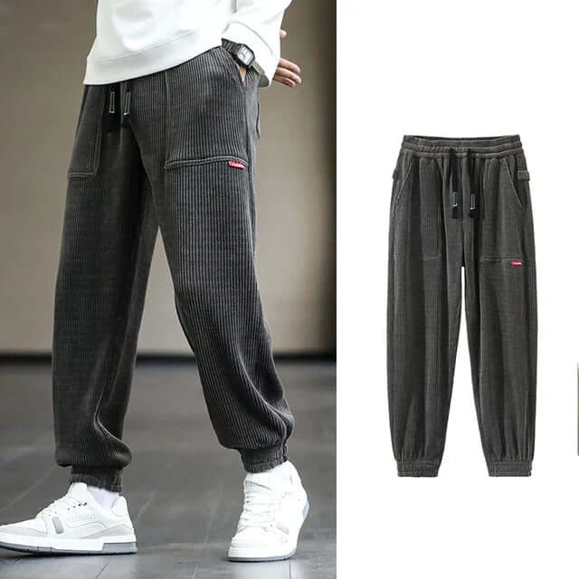 Corduroy Sweatpants | Loose Fit | Drawstring | Joggers | Men's Pants-Chaps Herrenmode-Chaps of London