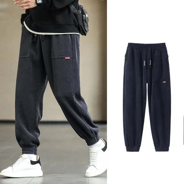 Corduroy Sweatpants | Loose Fit | Drawstring | Joggers | Men's Pants-Chaps Herrenmode-Chaps of London