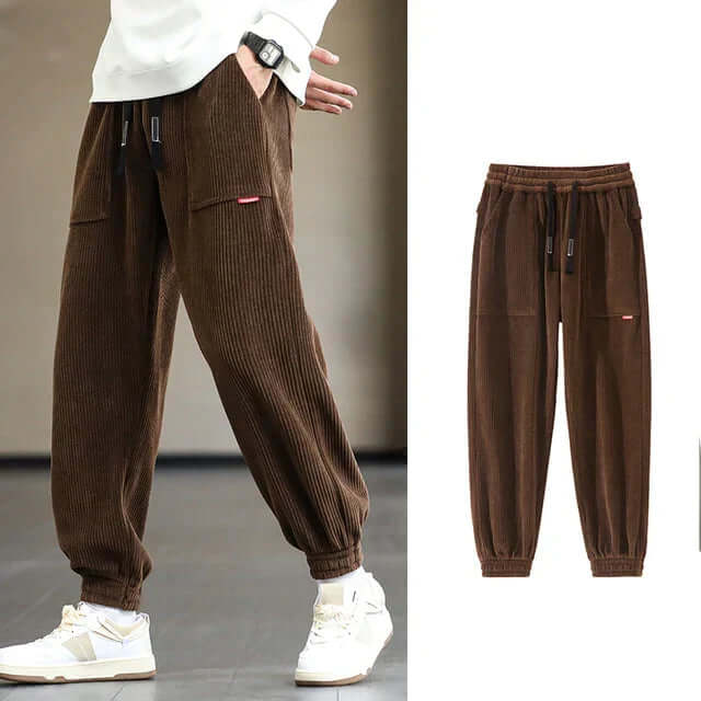 Corduroy Sweatpants | Loose Fit | Drawstring | Joggers | Men's Pants-Chaps Herrenmode-Chaps of London