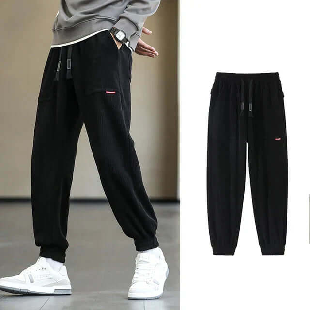 Corduroy Sweatpants | Loose Fit | Drawstring | Joggers | Men's Pants-Chaps Herrenmode-Chaps of London