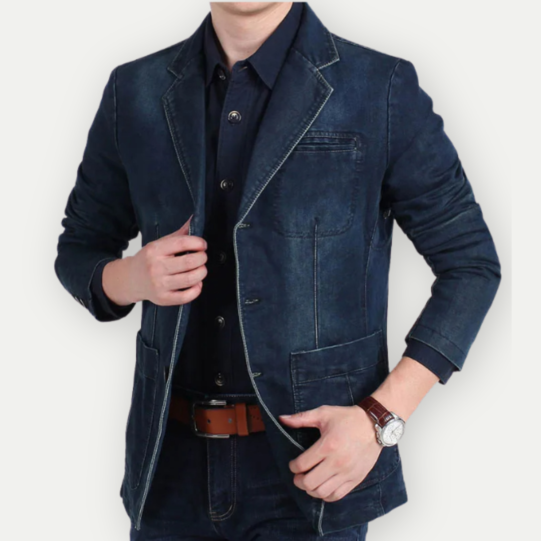 Denim Blazer - Slim Fit - Button-Up - Blazer Jacket - Men's Blazer-Chaps of London-Chaps of London